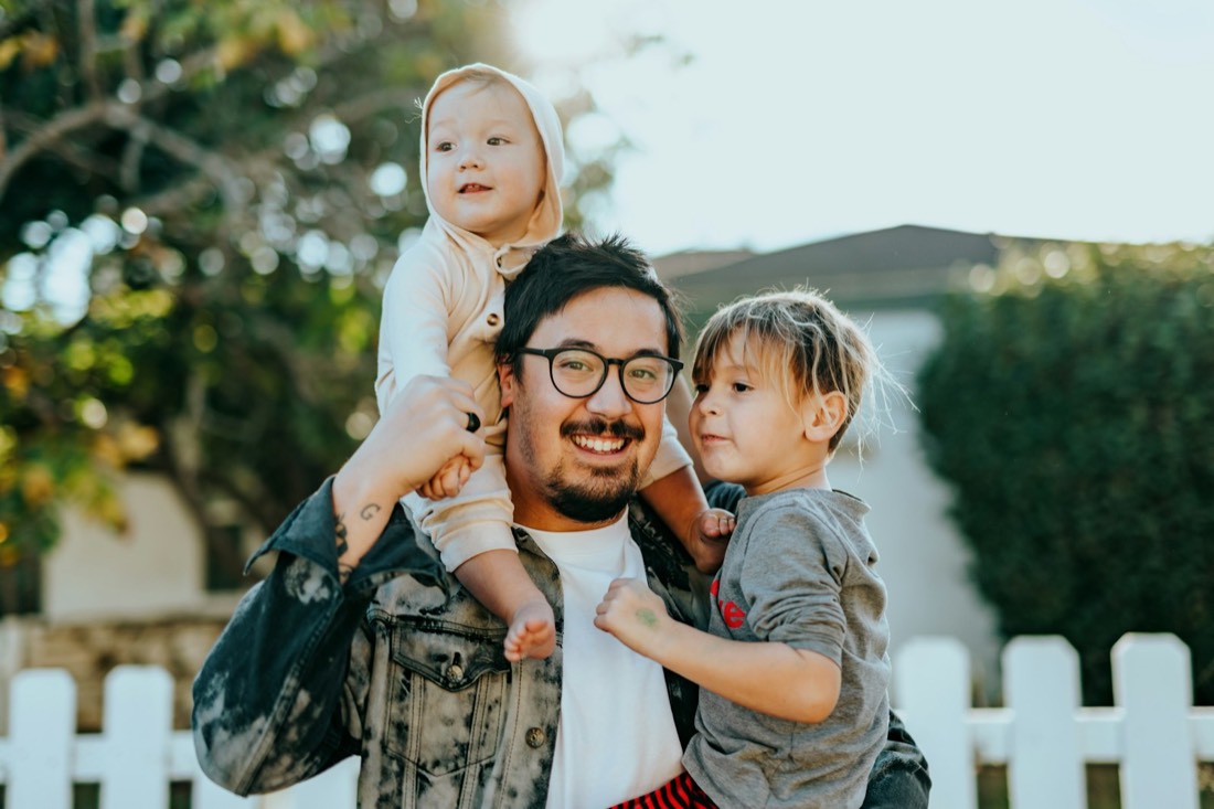 Father with his two children